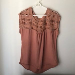 Blu Pepper Embroidered Trim Top Blouse